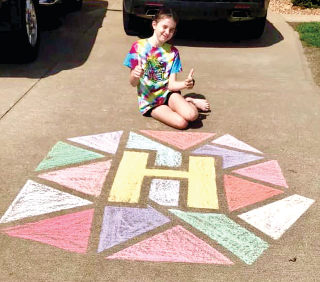 Sue Heisler Muenks’ granddaughter, Leah Heisler, did her school art project outdoors.
